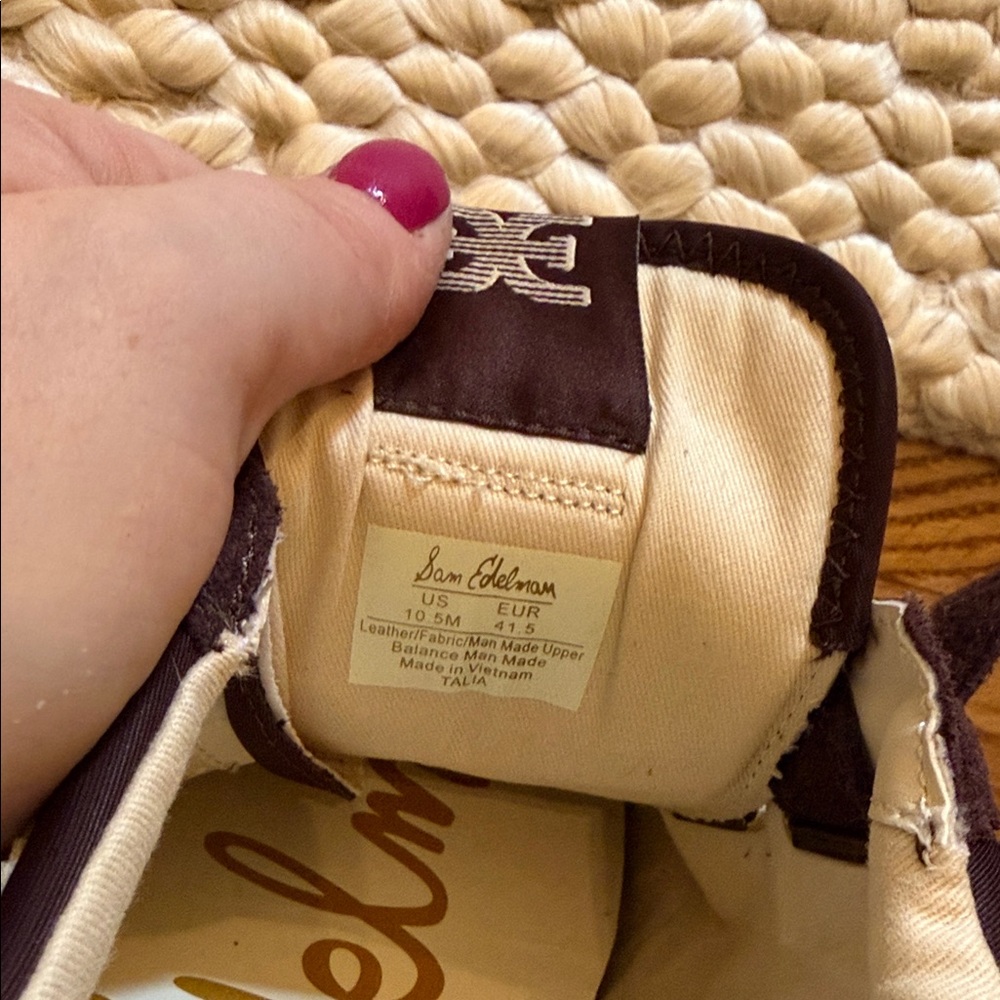 NWOB Sam Edelman Dark Brown and Cream Sneakers - Picture 5 of 5